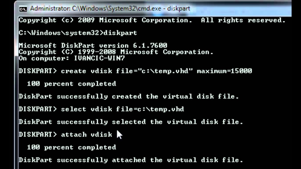 create vhd from disk